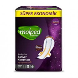 Molped Hijyenik Ped Supernight Süper Gece 16'lı