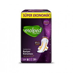 Molped Hijyenik Ped Supernight Uzun 20'li