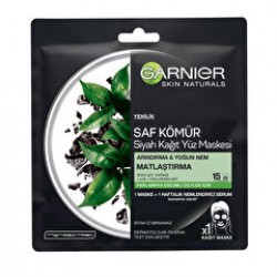 Garnier Kağıt Yüz Maskesi Kömür ve Siyah Çaylı Matlaştırıcı